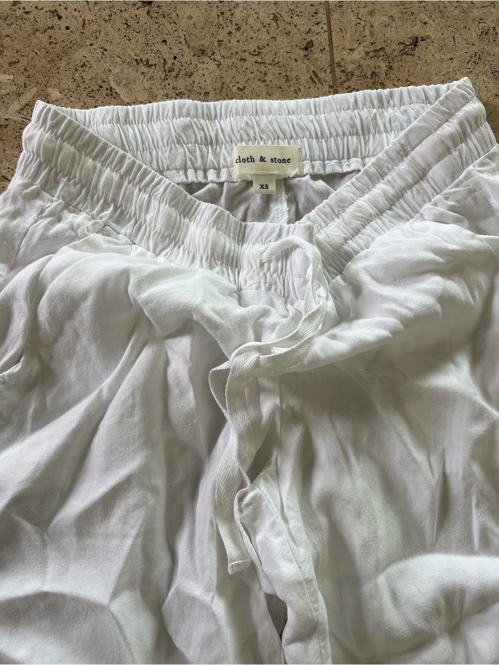 cloth & stone White Elastic-Waist Men's Joggers